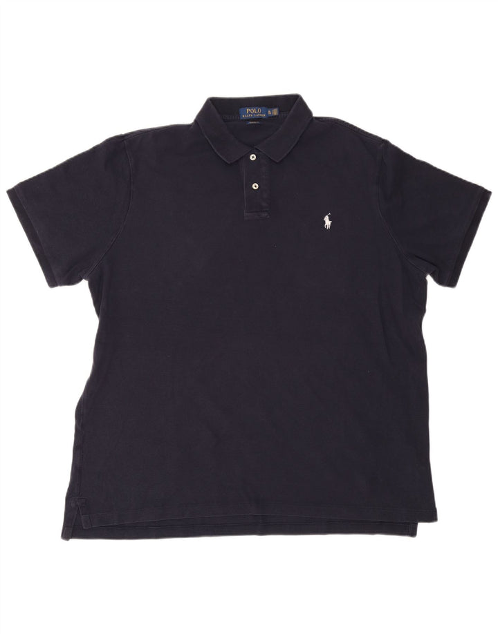 POLO RALPH LAUREN Mens Classic Fit Polo Shirt XL Navy Blue Cotton