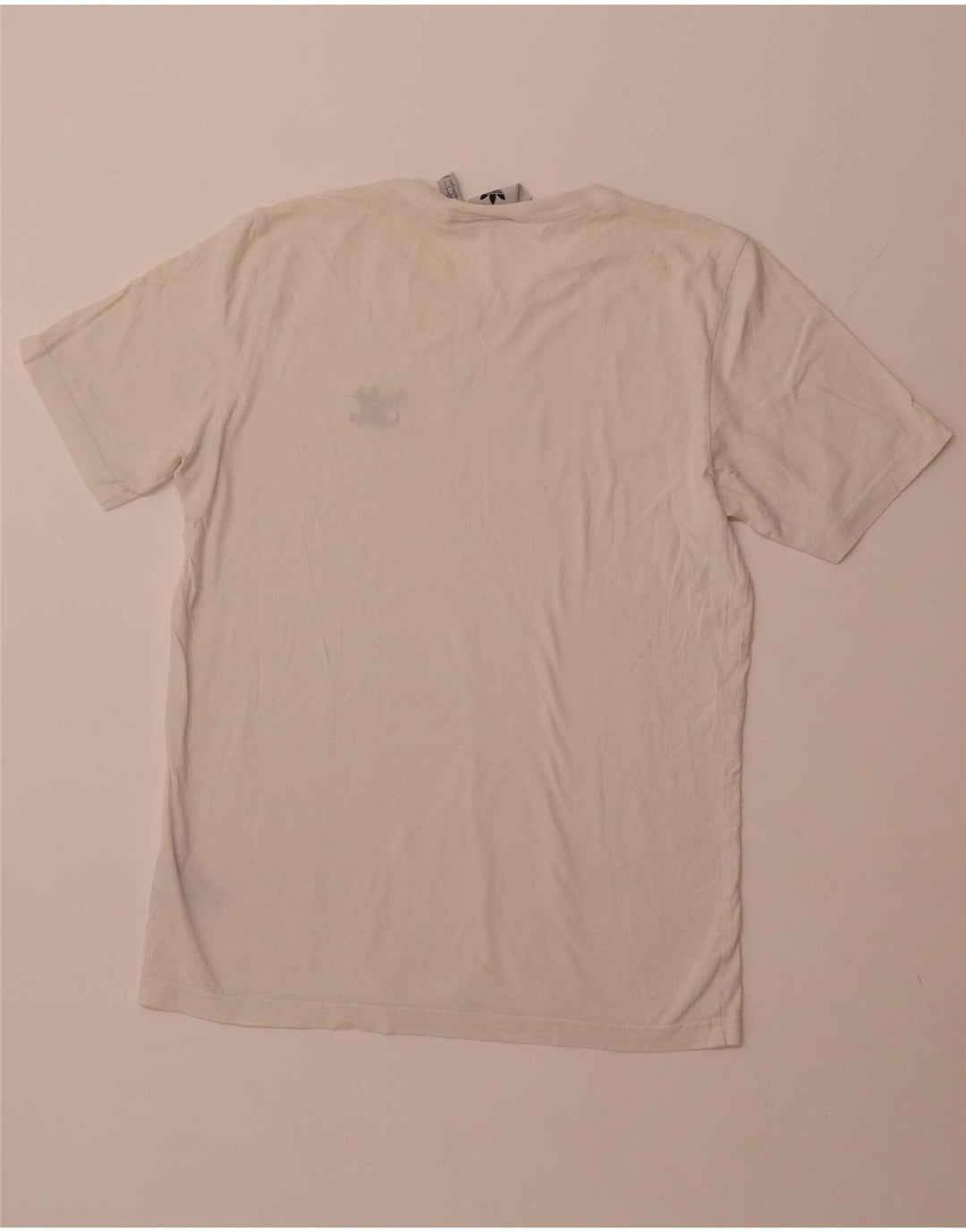 ADIDAS Mens T-Shirt Top Small Off White Cotton