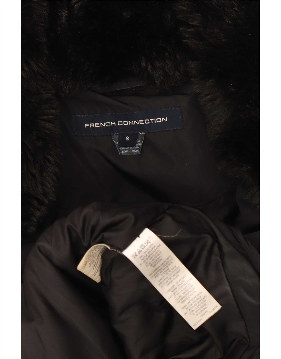 French Connection Womens Hooded Padded Jacket UK 10 Small Black Polyester