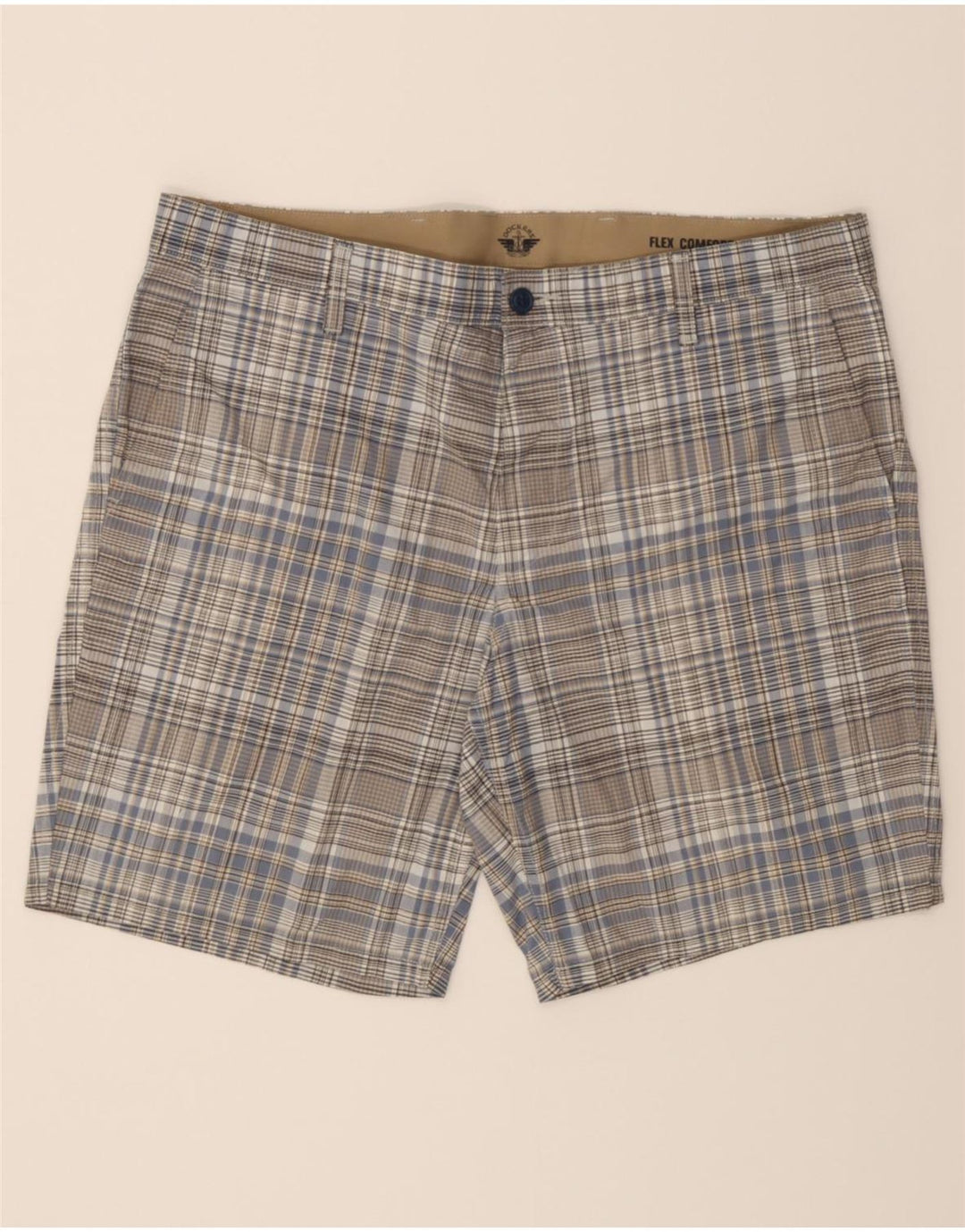 DOCKERS Womens Flex Chino Shorts EU 38 Medium W28  Grey Check Cotton Vintage Dockers and Second-Hand Dockers from Messina Hembry 