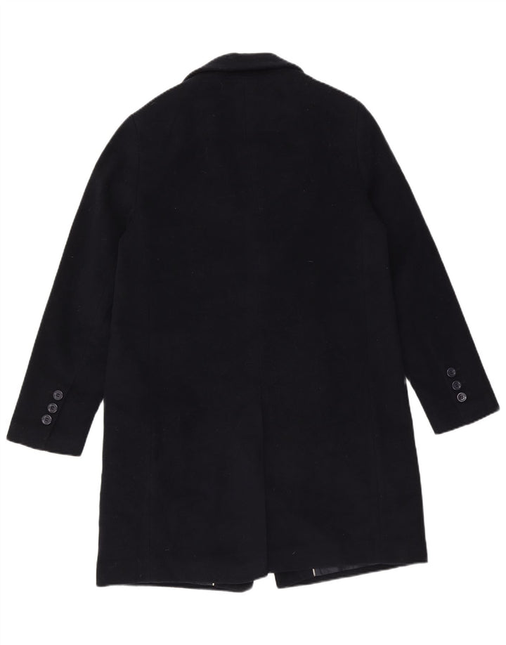 Zara Womens Overcoat UK 12 Medium Navy Blue Wool