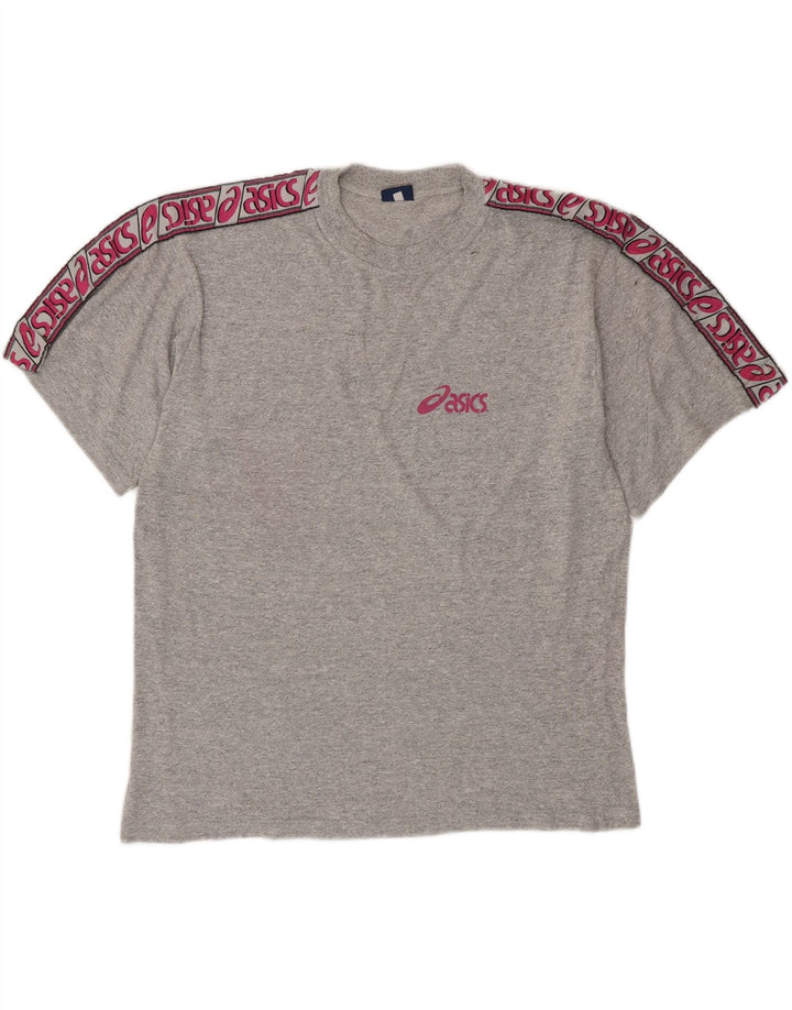 ASICS Mens Graphic T-Shirt Top XL Grey Cotton