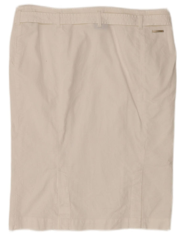 TRUSSARDI Womens Straight Skirt IT 46 Large W34  White