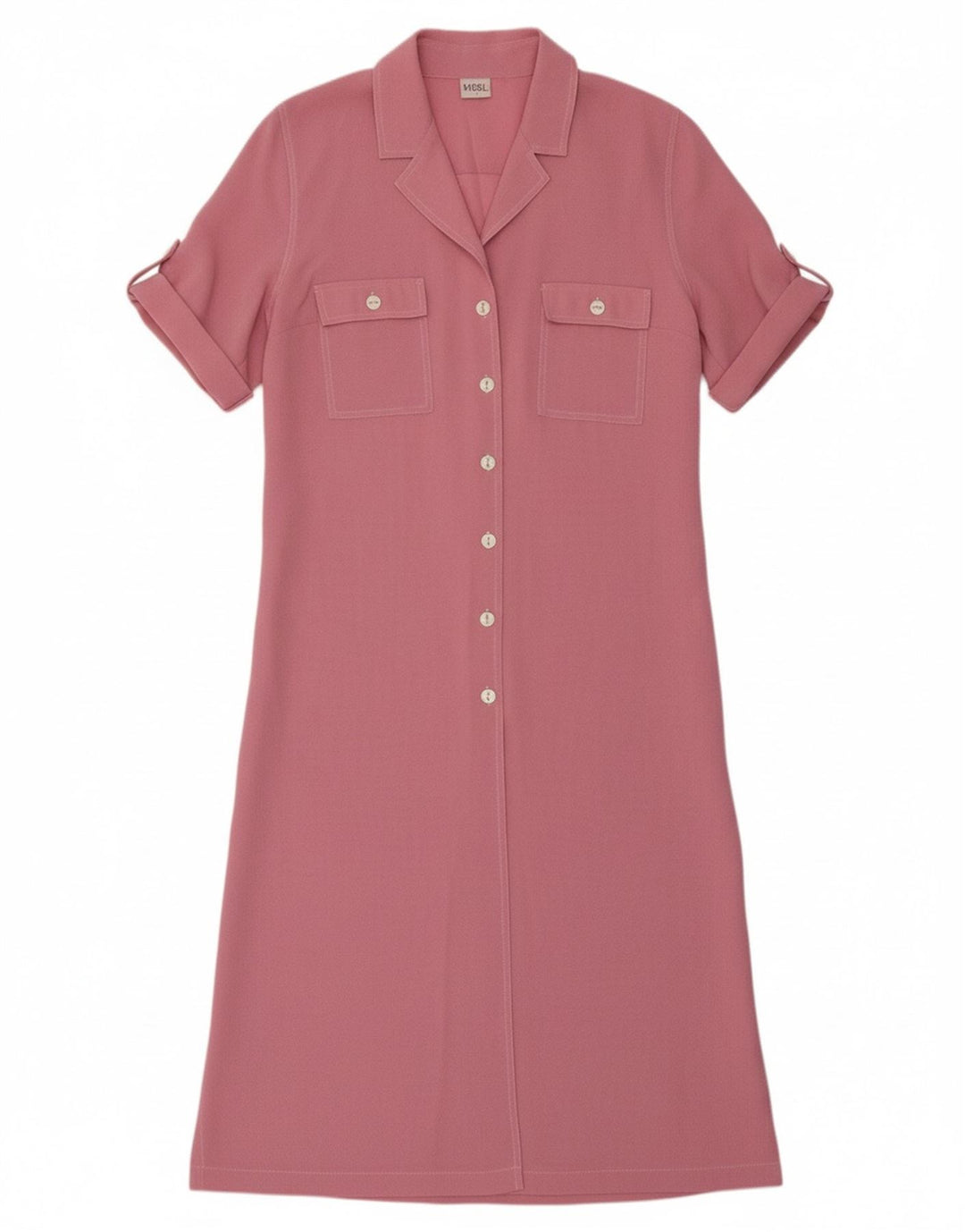 VICINI Womens Shirt Dress UK 16 Large  Pink Polyester