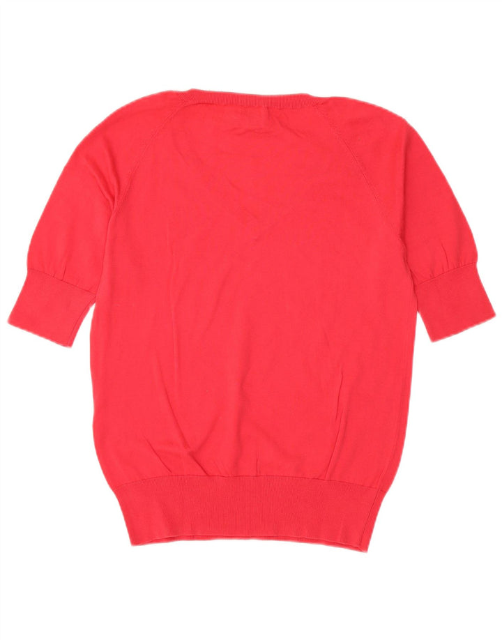 Henry s Womens Short Sleeve V-Neck Jumper Sweater IT 44 Medium Red