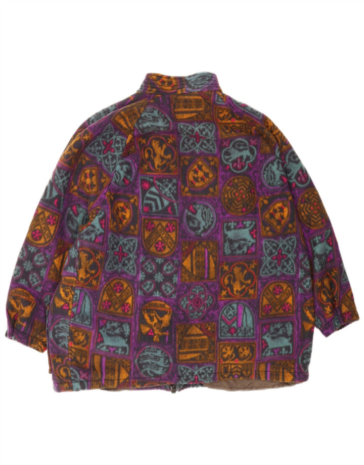 Vintage Womens Oversized Fleece Jacket UK 18 XL Multicoloured Geometric