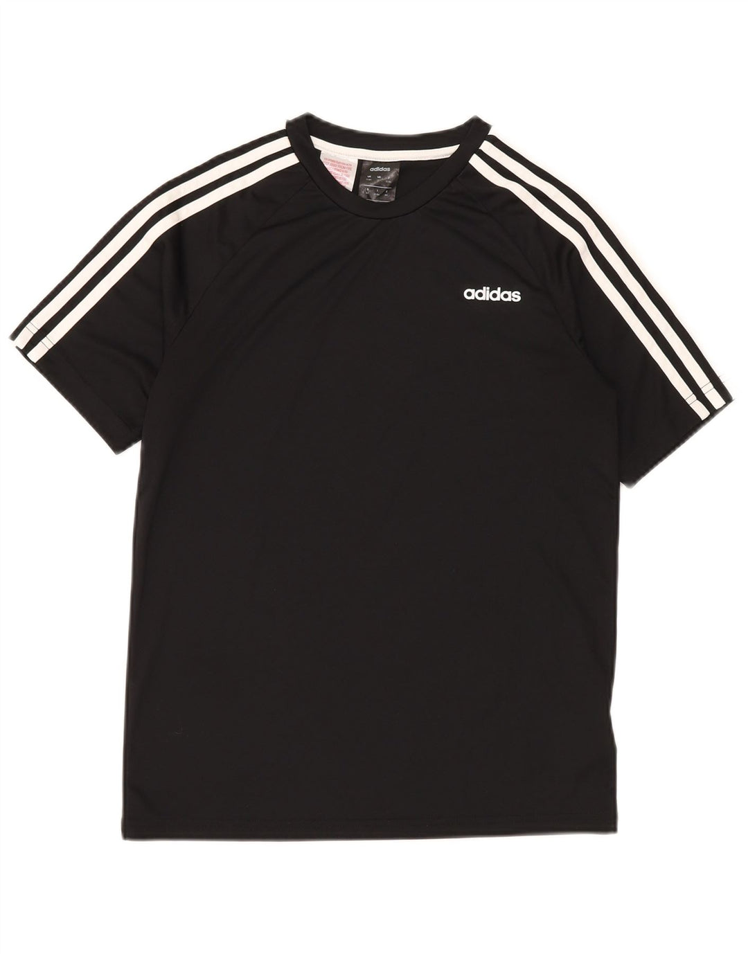 ADIDAS Boys Climalite T-Shirt Top 13-14 Years Black Polyester