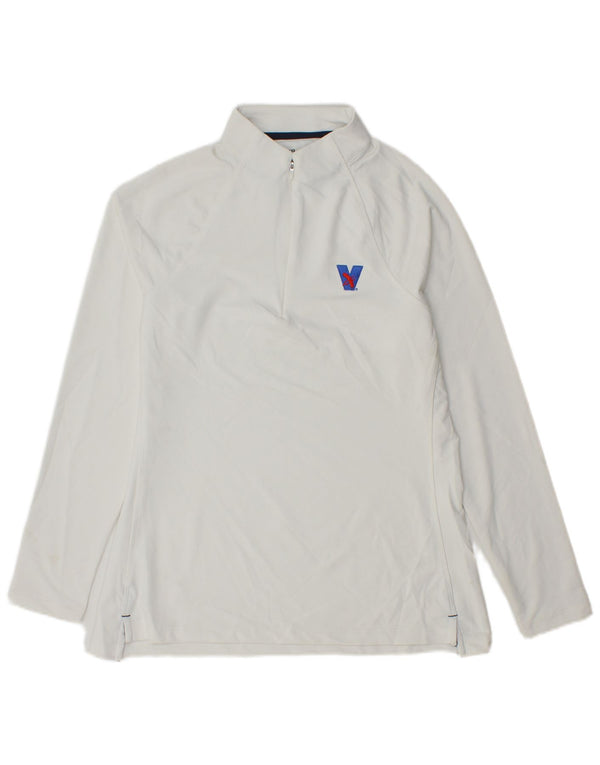Peter Millar Womens Zip Neck Pullover Tracksuit Top Medium White Polyester
