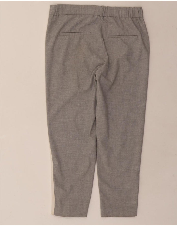 ZARA Womens Slim Cropped Trousers Small W29 L24 Grey Colourblock Polyester Vintage Zara and Second-Hand Zara from Messina Hembry 
