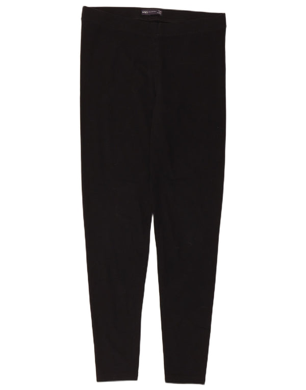 Marks & Spencer Womens Leggings UK 12 Medium Black Cotton