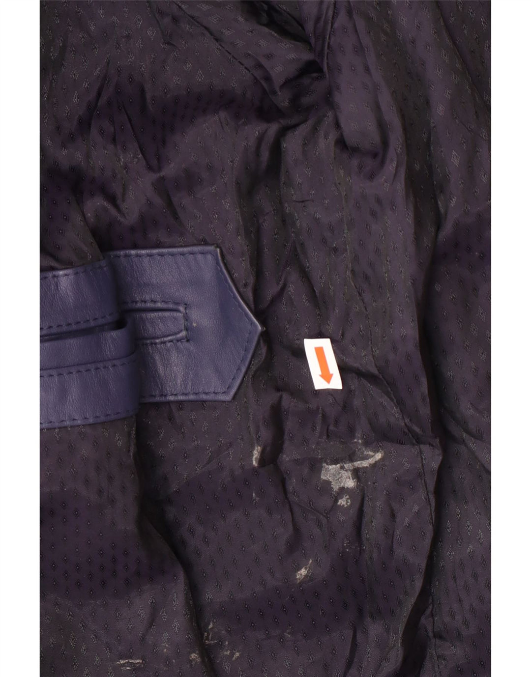 Vintage Womens Bomber Leather Jacket UK 14 Medium Navy Blue