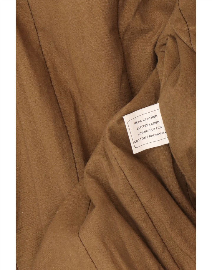 Outback Mens Leather Jacket UK 42 XL Brown Leather