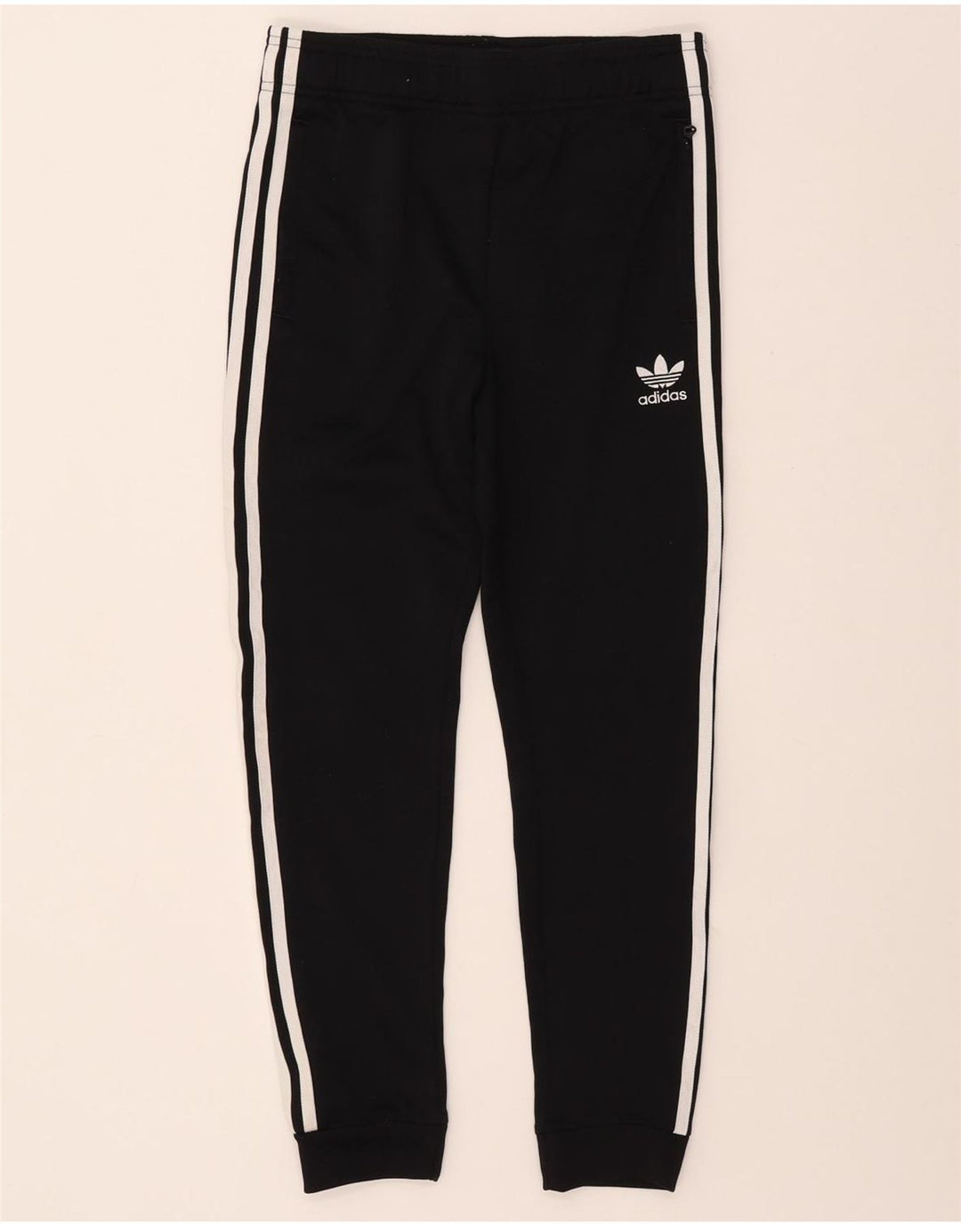 ADIDAS Boys Tracksuit Trousers Joggers 11-12 Years Black Polyester