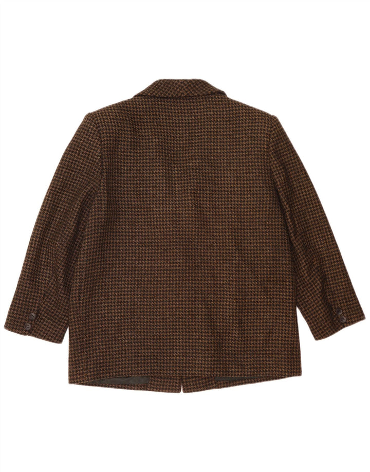 Vintage Womens 2 Button Loose Fit Blazer Jacket IT 48 XL Black Houndstooth