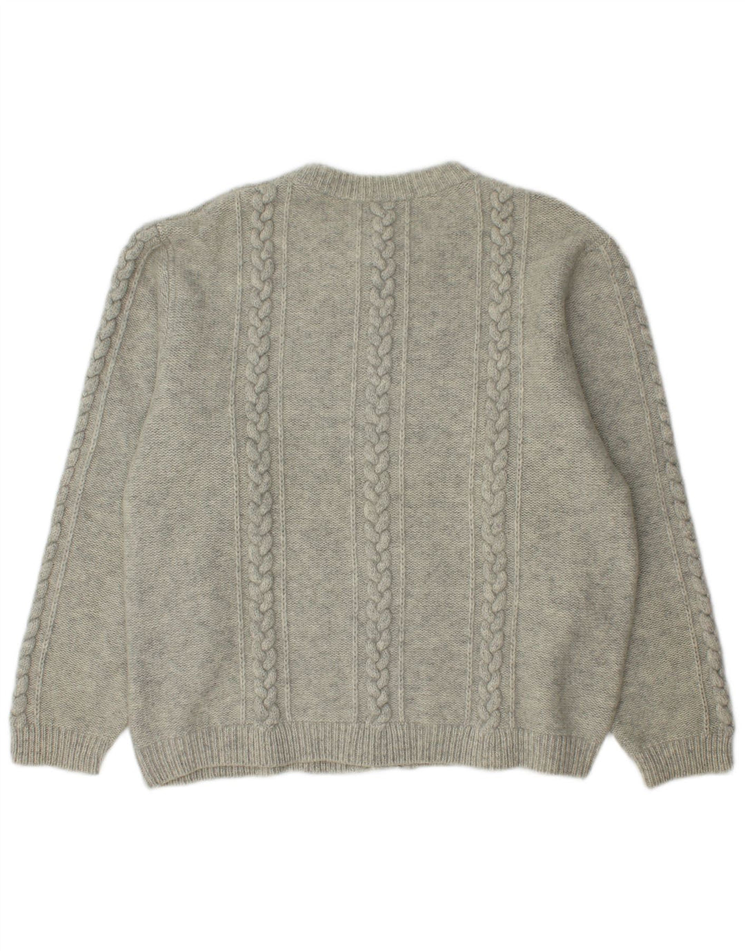 Moschen Modell Mens Cardigan Sweater Medium Grey New Wool