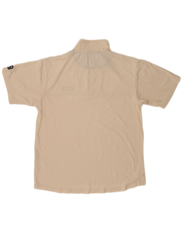 Reebok Mens Zip Neck T-Shirt Top XL Beige