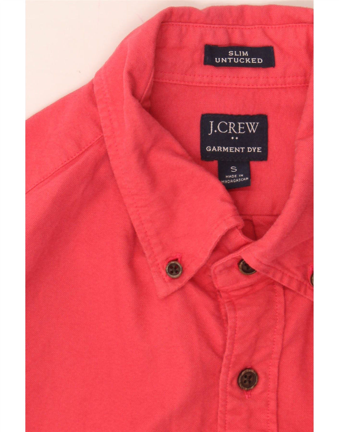 J. CREW Mens Garment Dyed Slim Shirt Small Red Cotton Vintage J. Crew and Second-Hand J. Crew from Messina Hembry 