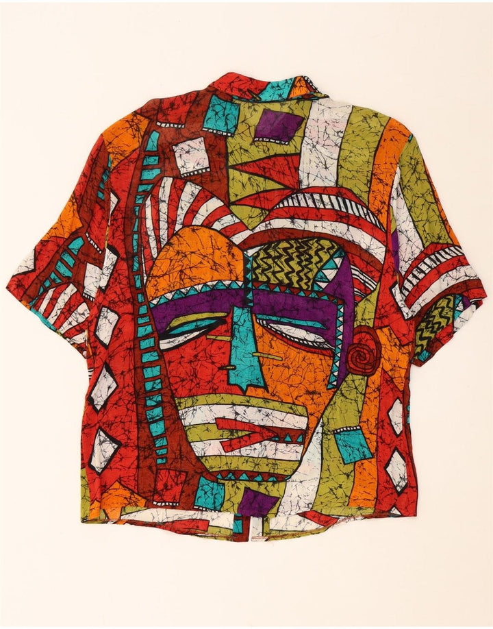 VINTAGE Womens Shirt Blouse UK 16 Large Multicoloured Geometric