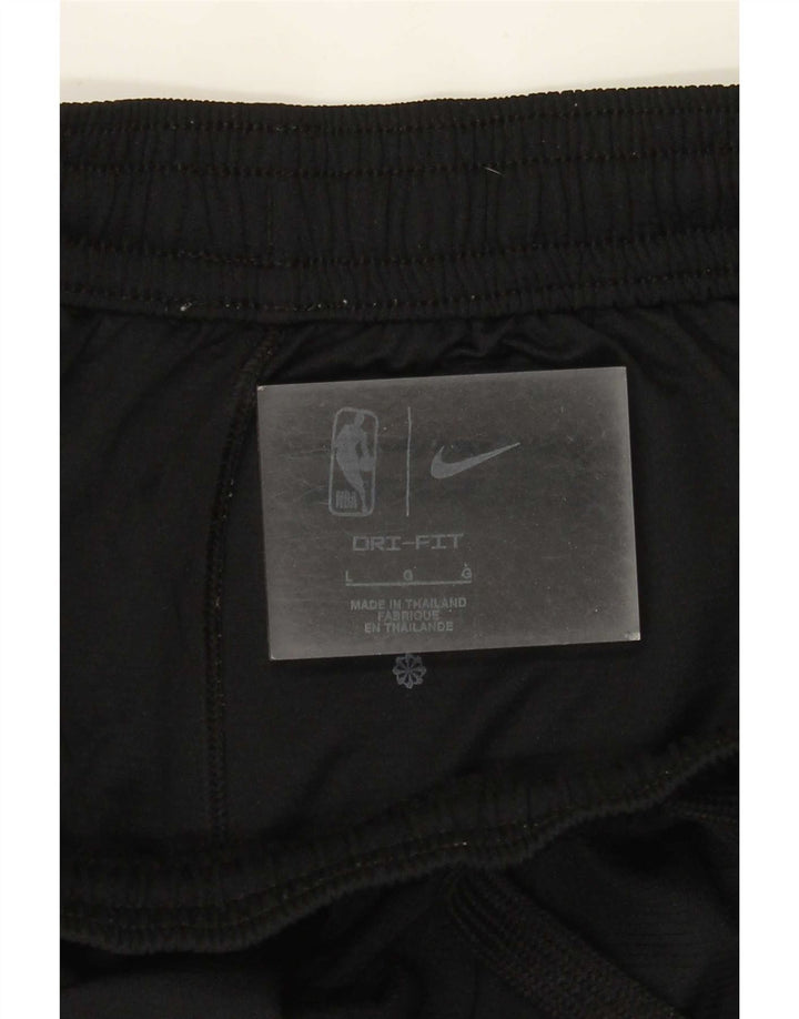 Nike Mens Brooklyn Nets Sport Shorts Large  Black Striped