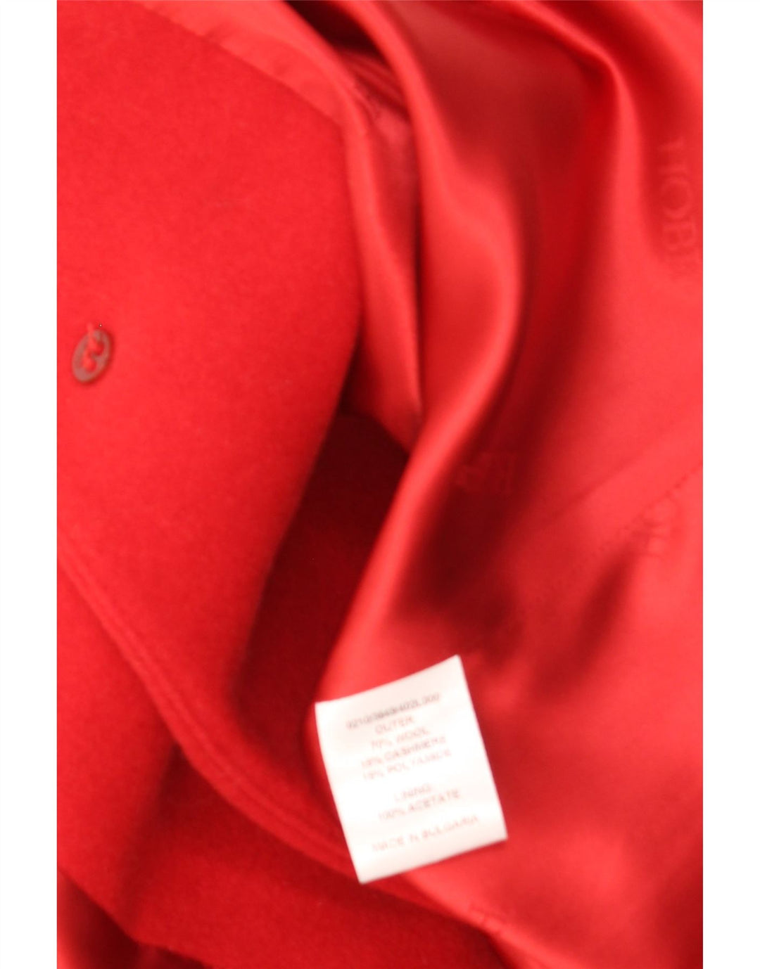 HOBBS Womens Overcoat UK 12 Medium Red Wool