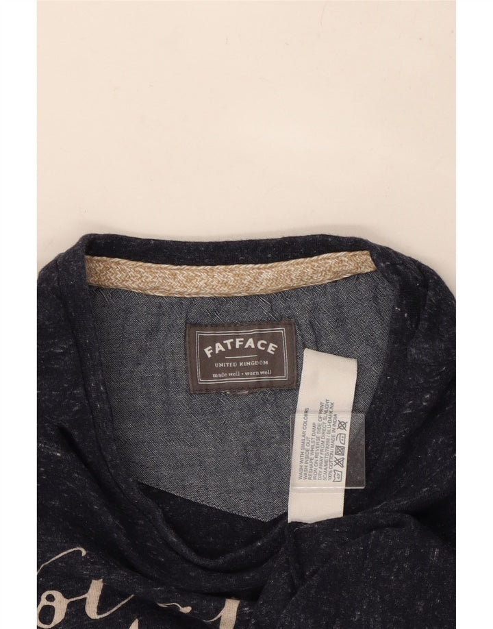 FAT FACE Womens Graphic T-Shirt Top Medium Navy Blue Flecked Cotton