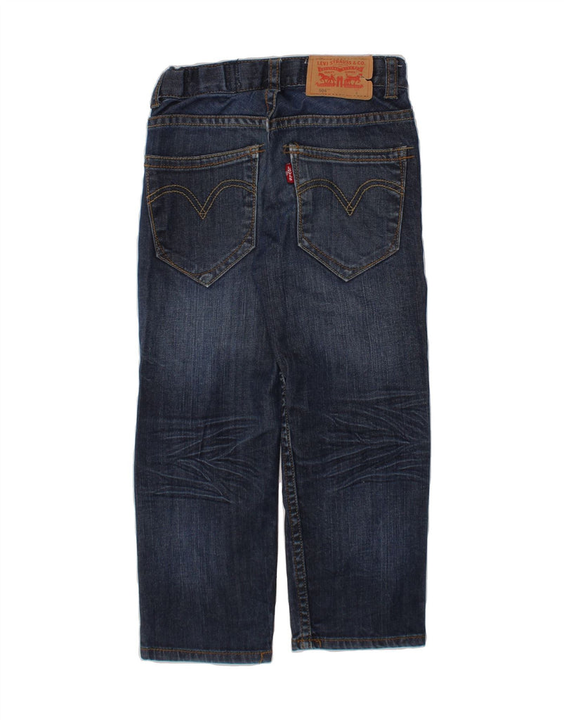 LEVI'S Boys 504 Regular Straight Jeans 3-4 Years W20 L17 Navy Blue Vintage Levi's and Second-Hand Levi's from Messina Hembry 