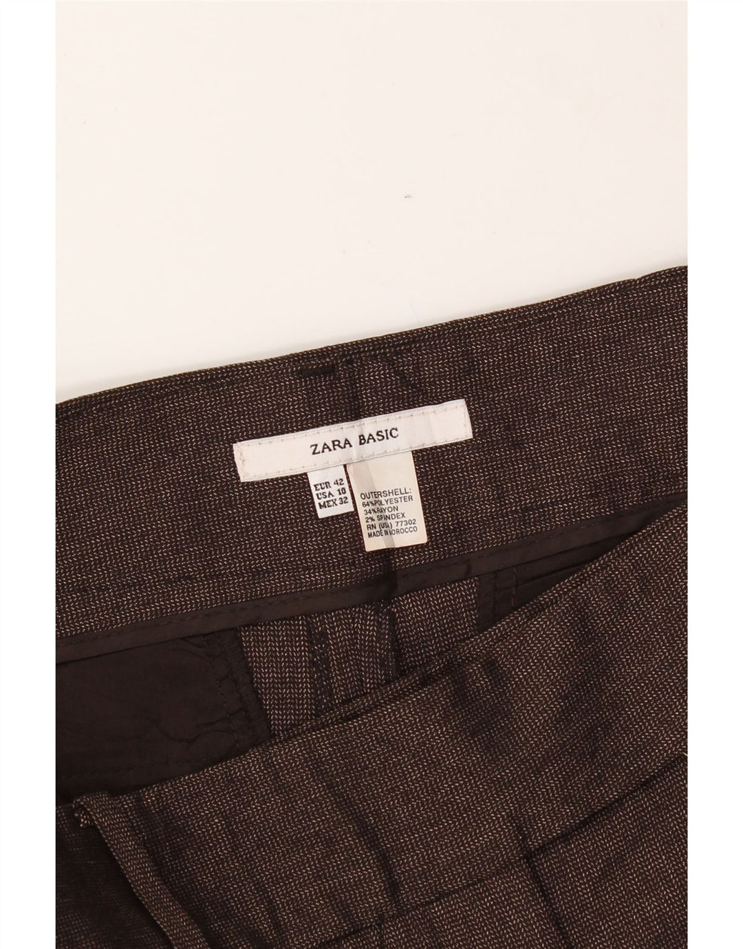 ZARA Womens Bootcut Chino Trousers EU 42 Large W32 L34 Brown Polyester Vintage Zara and Second-Hand Zara from Messina Hembry 