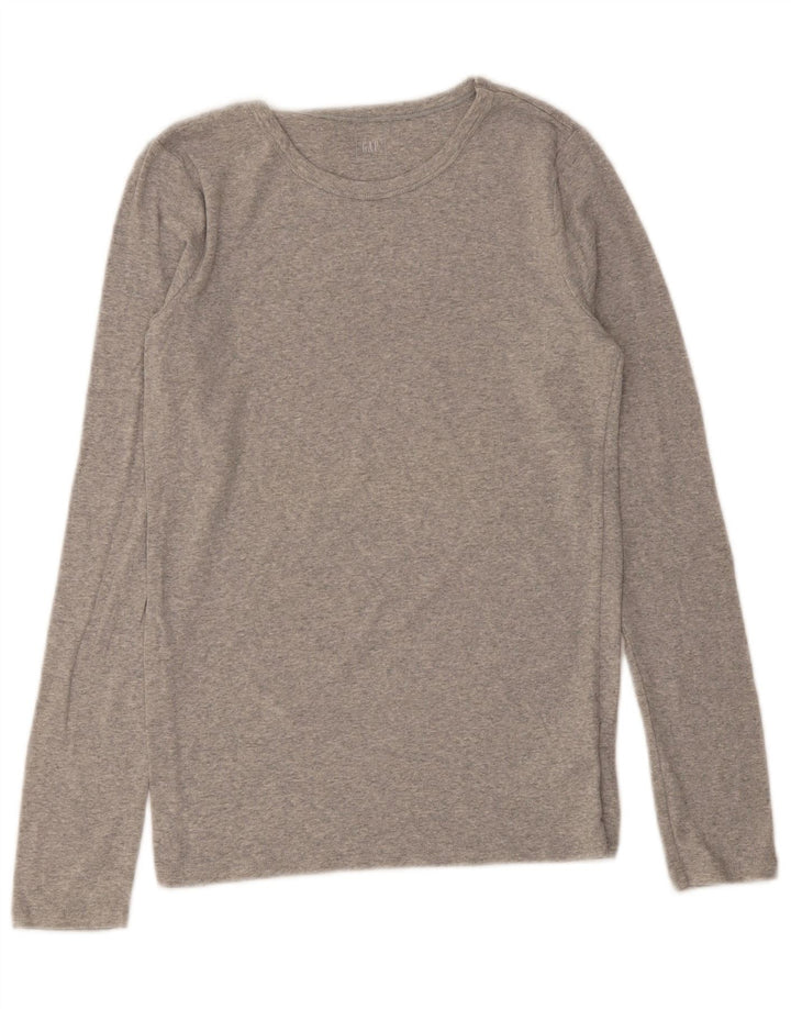 Gap Womens Top Long Sleeve UK 12 Medium Grey Cotton
