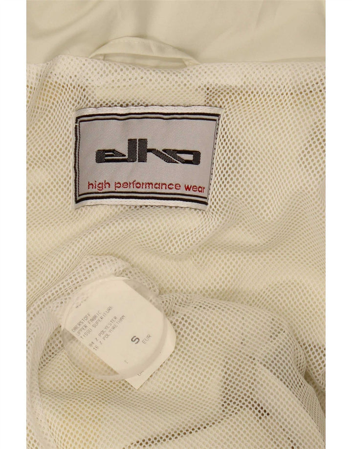 Elho Mens Hooded Loose Fit Rain Jacket UK 36 Small White Polyester