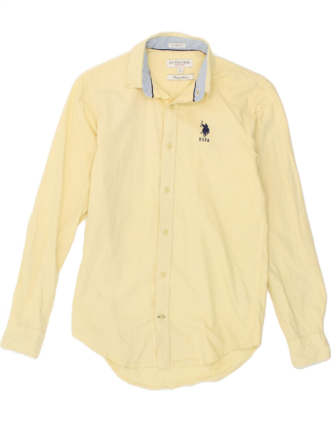 U.S. POLO ASSN. Mens Tailored Fit Shirt Small Yellow Vintage U.S. Polo Assn. and Second-Hand U.S. Polo Assn. from Messina Hembry 