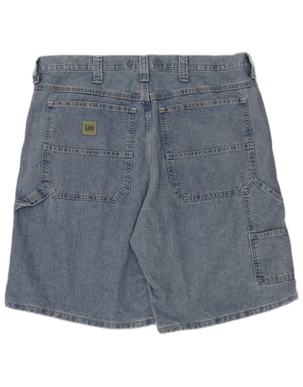 LEE Mens Kansas Cargo Denim Shorts W36 Large Blue Cotton