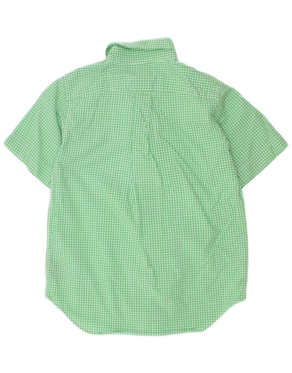 Ralph Lauren Boys Short Sleeve Shirt 5-6 Years Green Gingham Cotton