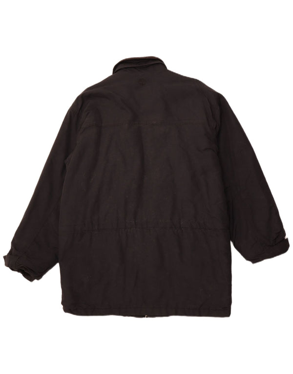 TIMBERLAND Mens Loose Fit Windbreaker Jacket UK 36 Small Black Nylon