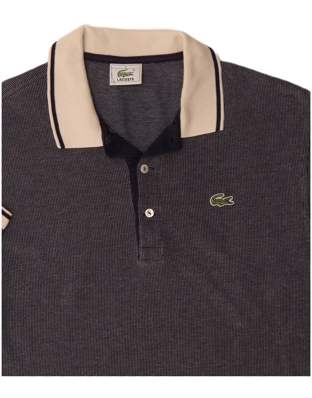 LACOSTE Mens Polo Shirt Size 5 Large Navy Blue Cotton
