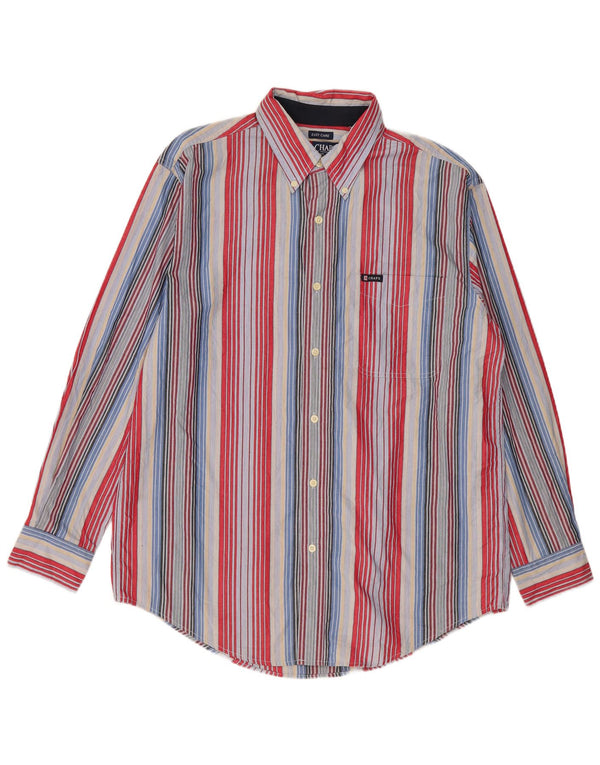 Chaps Mens Easy Care Shirt Medium Multicoloured Striped Cotton
