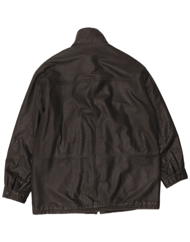 Canda Mens Leather Jacket UK 42 XL Black Leather