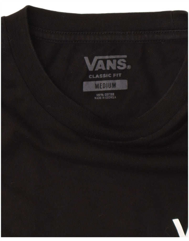 VANS Mens Classic Fit Graphic T-Shirt Top Medium Black Cotton