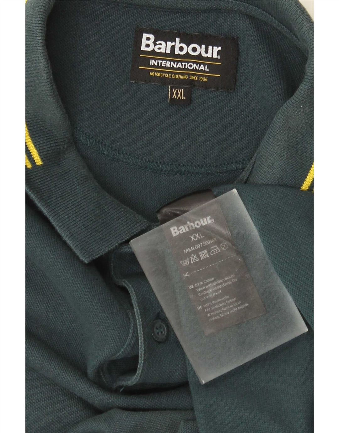 Barbour Mens Polo Shirt 2XL Green Cotton