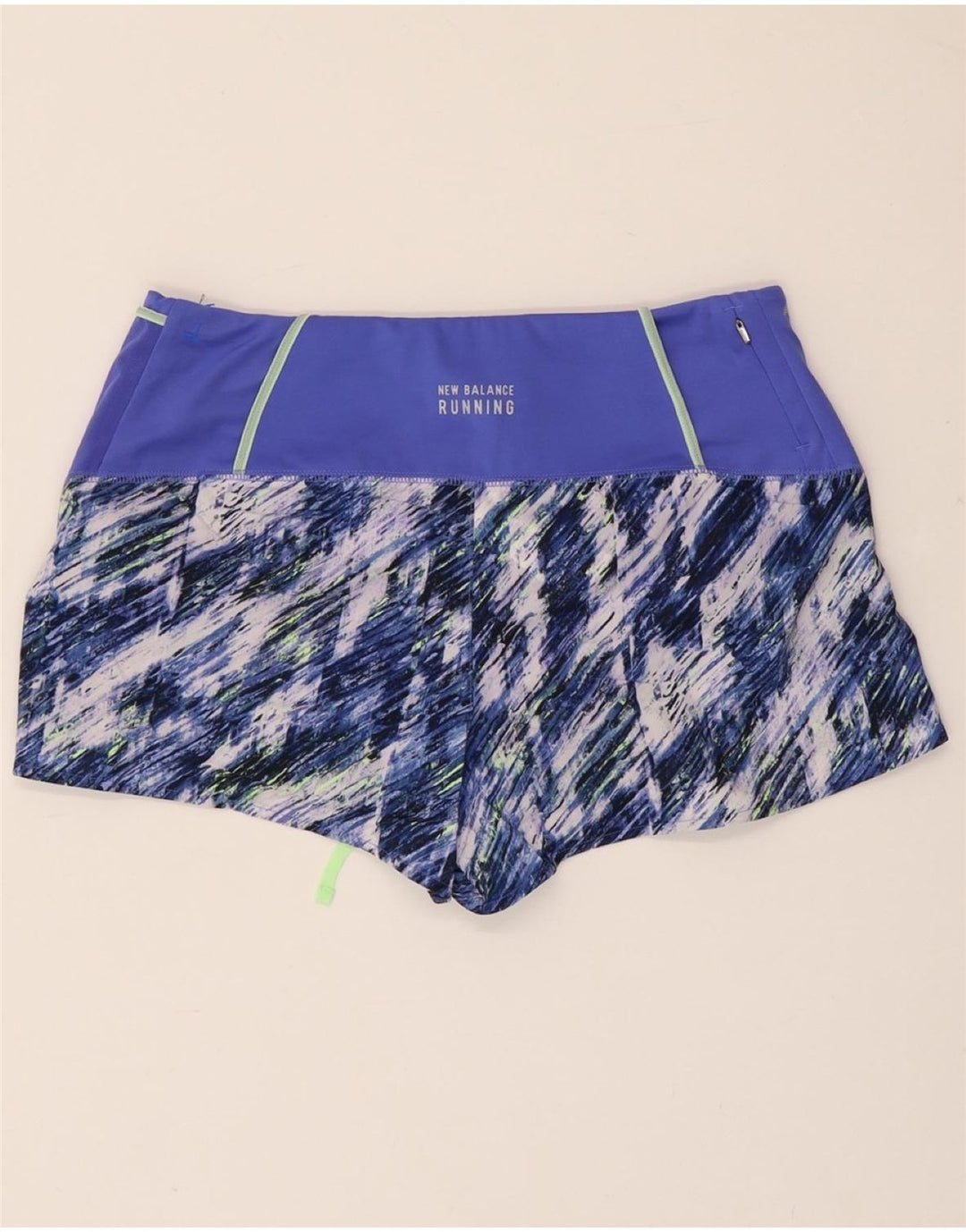 NEW BALANCE Womens Abstract Pattern Sport Shorts UK 14 Medium  Blue