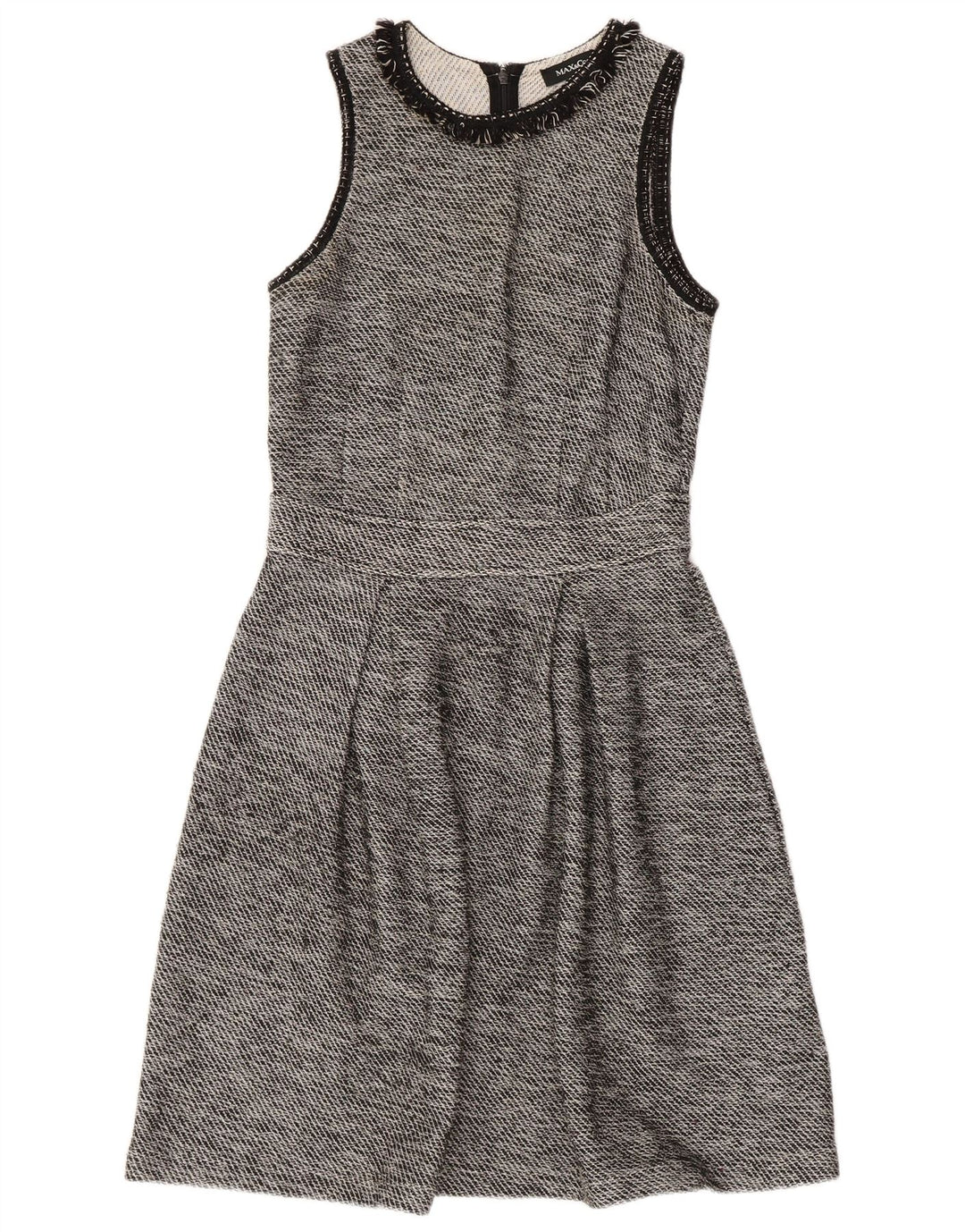 MAX & CO. Womens Sleeveless A-Line Dress UK 8 Small Black Cotton