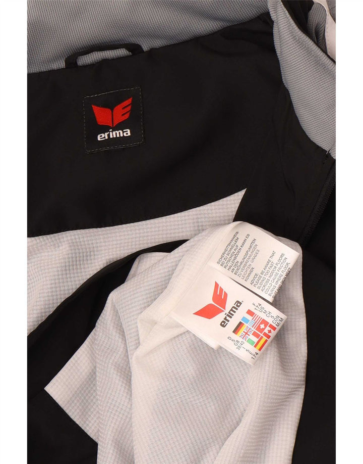 Erima Mens Tracksuit Top Jacket UK 38/40 Medium Black Colourblock Polyester