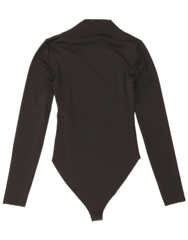 Zara Womens Long Sleeve Bodysuit UK 8 Small Black Polyester