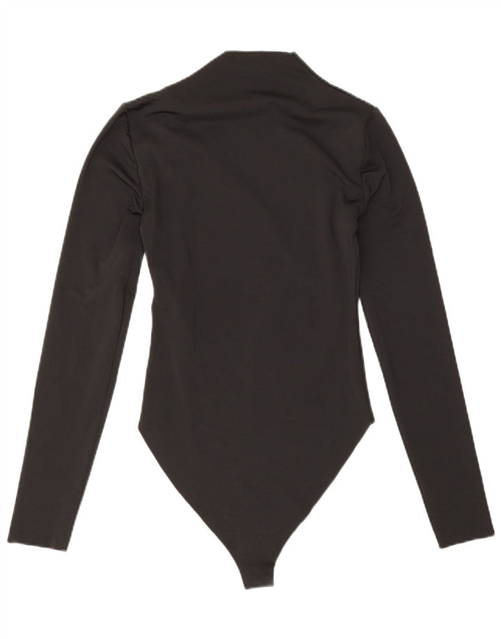 Zara Womens Long Sleeve Bodysuit UK 8 Small Black Polyester