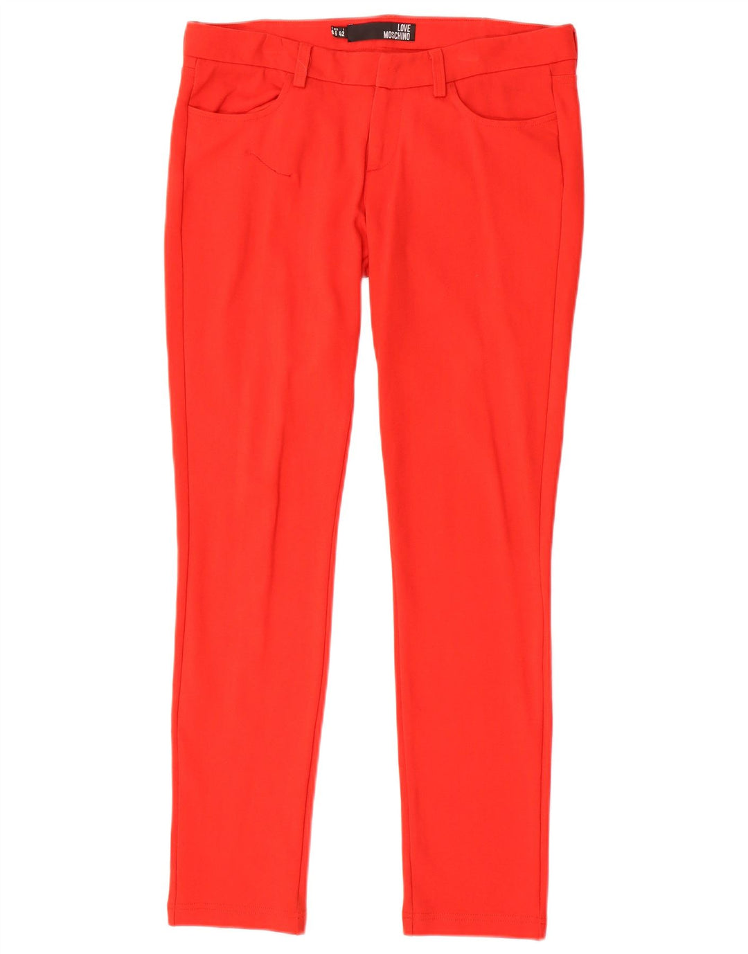 MOSCHINO Womens Slim Casual Trousers UK 10 Small W32 L30 Red Viscose