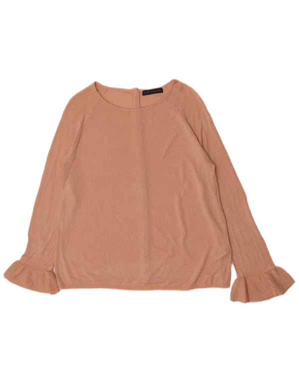 Marks & Spencer Womens Boat Neck Jumper Sweater UK 12 Medium  Pink Acrylic