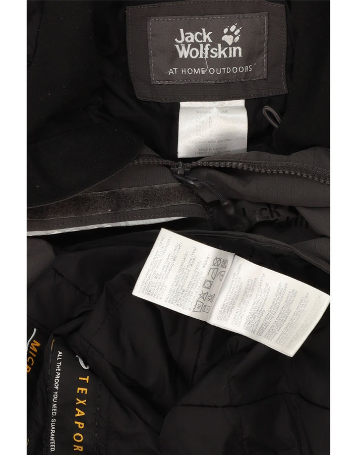 JACK WOLFSKIN Womens Hooded Windbreaker Jacket UK 10 Small Grey Polyester