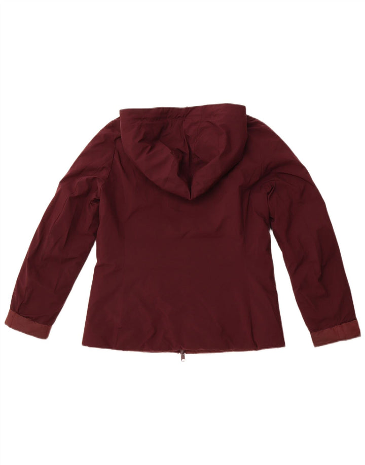 REFRIGUE Womens Hooded Reversible Padded Jacket UK 10 Small Burgundy