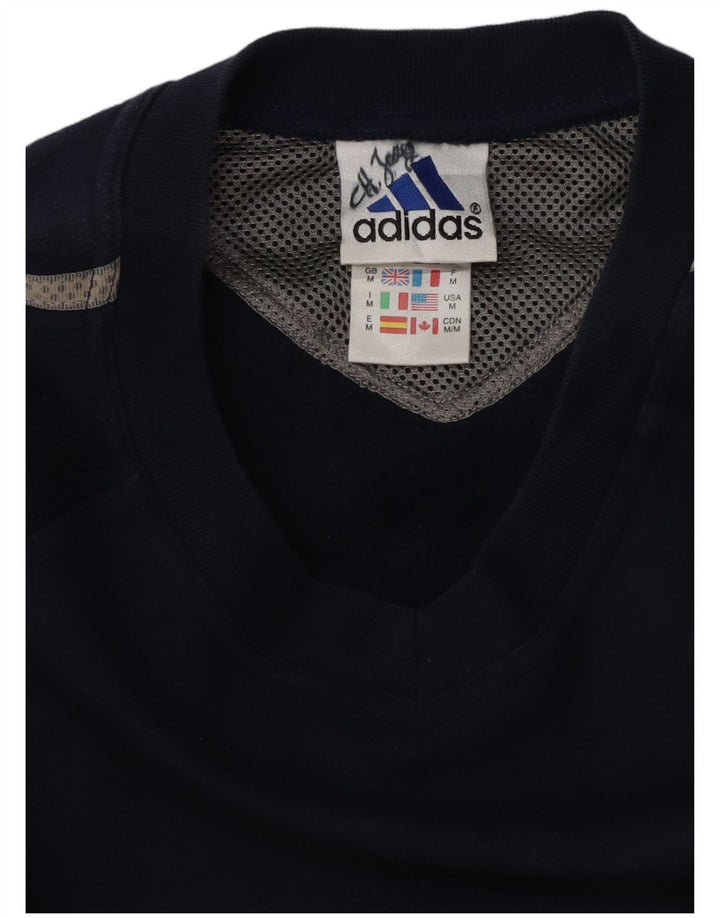 ADIDAS Mens Loose Fit Sweatshirt Jumper Medium Navy Blue Cotton