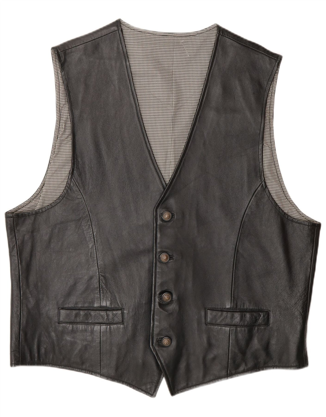 Canada Mens Leather Waistcoat XL Black Leather