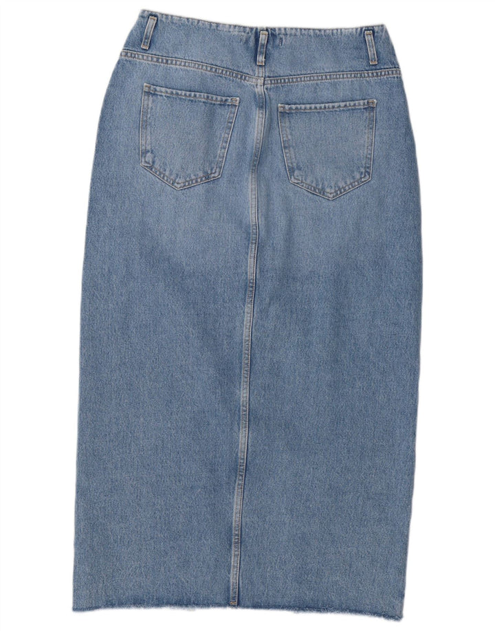 ZARA Womens Denim Skirt Large W32 Blue Cotton